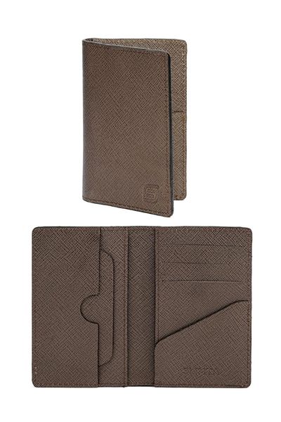 SLIMTA Genuine Leather Wallet for Men Minimalist Card Holder Genuine Croc Brown Leather Bifold Design