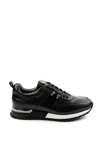 Bambi Siyah Leather Erkek Sneaker E01075616603