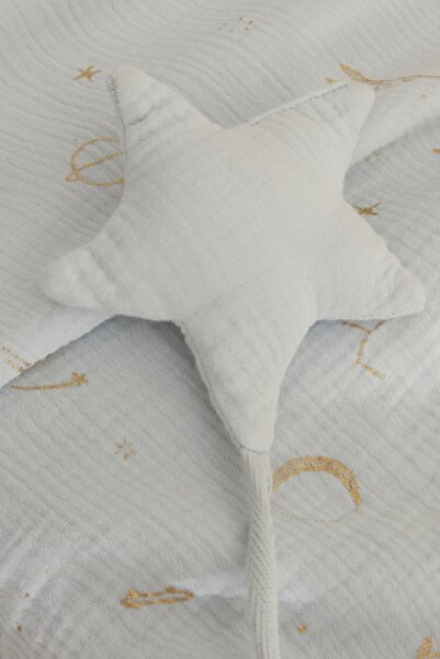 Karaca Home Starry Muslin 100% Cotton Baby Blanket Blue 70X100 cm