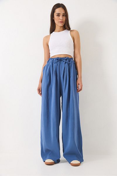 Bianco Lucci Women's High Waist Wide Elastic Oversize Palazzo Trousers 80165 60271071