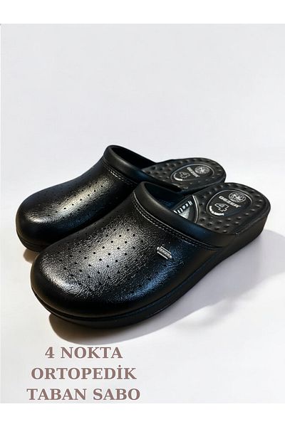 SHOUGO 4 Point Invoiced Orthopedic Black Medical, Hospital Kitchen Chef Cook and Nurse Sabo Slippers