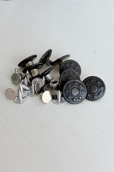 BERRİN AKSESUAR 17mm 8 Star Model Fixed Jeans Denim Jacket Button