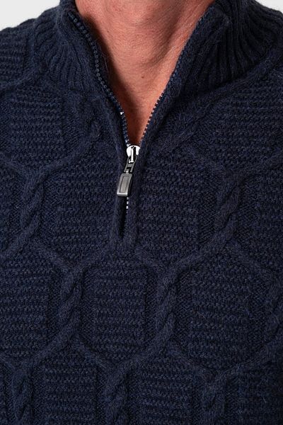 Tony Montana Classic Mold Knitted Patterned Half Zipper Men's Knitwear Sweater-T-5010