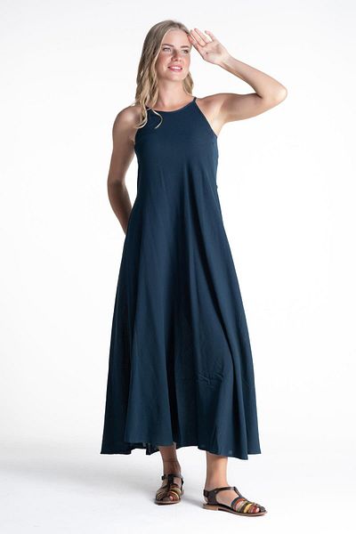 Eliş Şile Bezi Strappy Sile Cloth Sima Long Summer Dress Petrol Ptrl