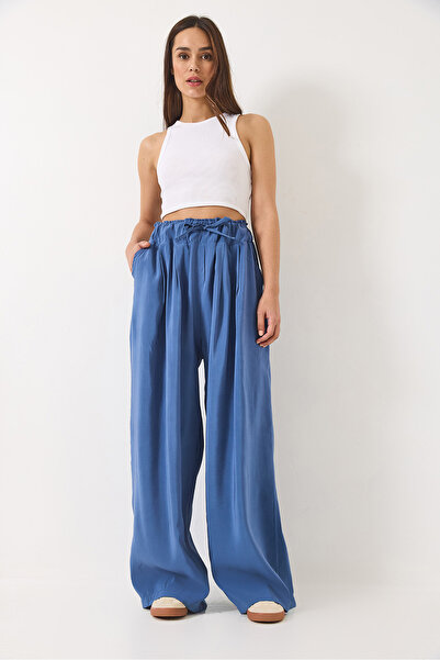 Bianco Lucci Kadın Yüksek Bel Geniş Lastikli Oversize Palazzo Pantolon 80165 60271071