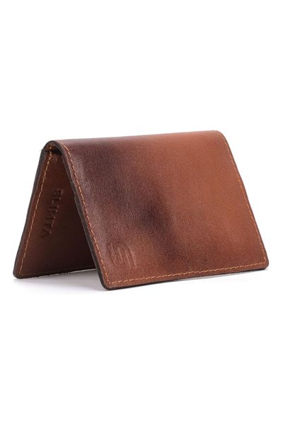 SLIMTA Genuine Leather Wallet for Men Minimalist Card Holder Genuine Croc Brown Leather Bifold Design