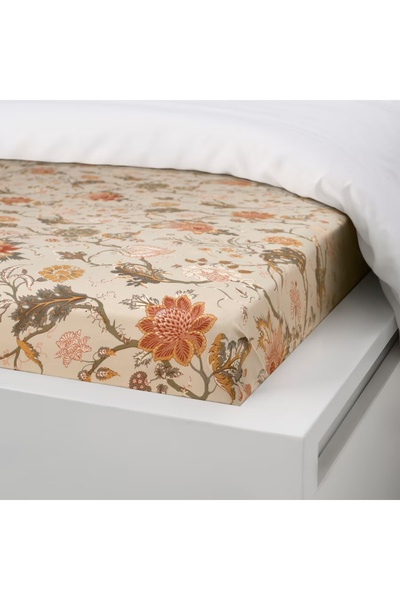 IKEA NÄSSELKLOCKA Fitted Sheet – Soft & Breathable, Light Grey-Beige, 90x200 cm