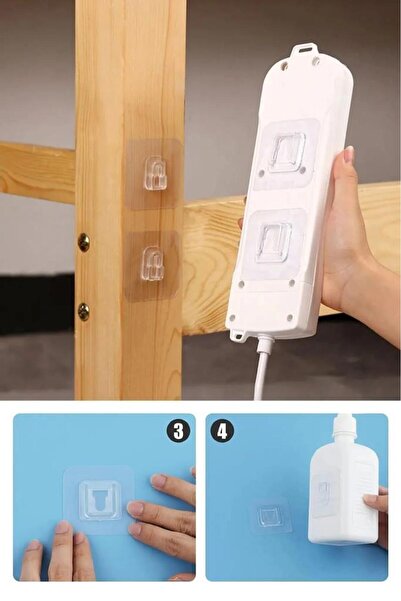 jetfast 5 Pairs Extra Strong Adhesive Water Resistant Hanger Without Wall Punching, Item Fixing Table Clip