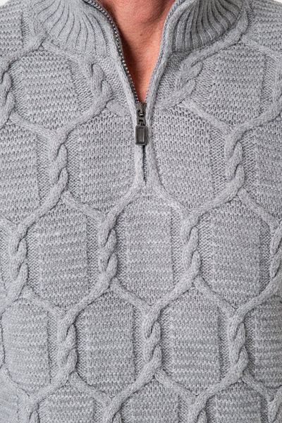 Tony Montana Classic Mold Knitted Patterned Half Zipper Men's Knitwear Sweater-T-5010