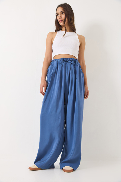 Bianco Lucci Kadın Yüksek Bel Geniş Lastikli Oversize Palazzo Pantolon 80165 60271071