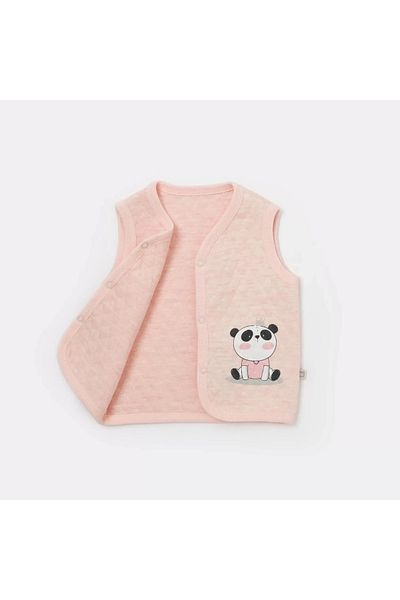 Bibaby Live Pandas Quilted Vest Pink