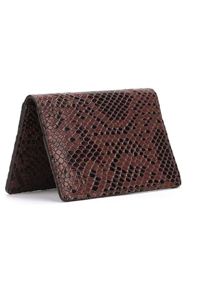 SLIMTA Genuine Leather Wallet for Men Minimalist Card Holder Genuine Croc Brown Leather Bifold Design