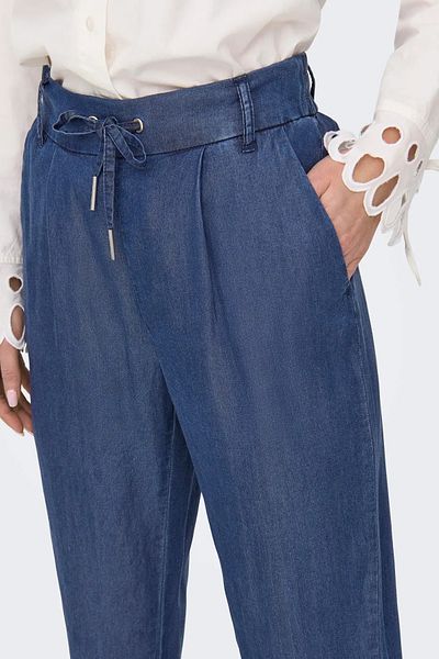 ONLY Pantaloni Onlpoptrash pentru femei, cu talie, cu detaliu de buzunar 15342874 Albastru închis