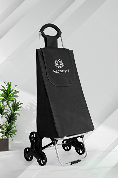 MAGBETH D200 Siyah Büyük Boy Sessiz Silikon Tekerli Pazar Arabası, Büyük Boy ...