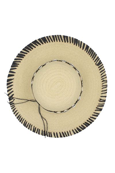 BM GİFT DESİGN Women's beach hat in nature with thin bow