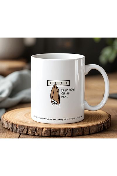 BB TRADE Koyverdin Gittin Beni Designed White Ceramic Printed Mug Cup 330ml