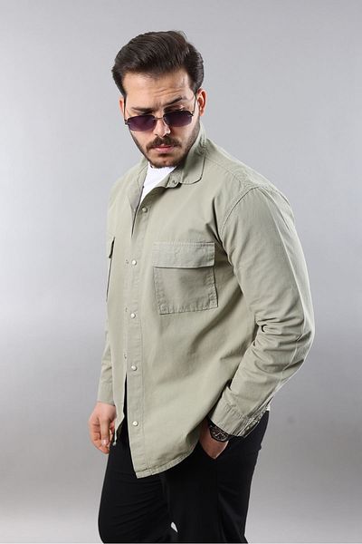 LTC Jeans Ανδρικό τζιν πουκάμισο Relax Fit Cotton Khaki