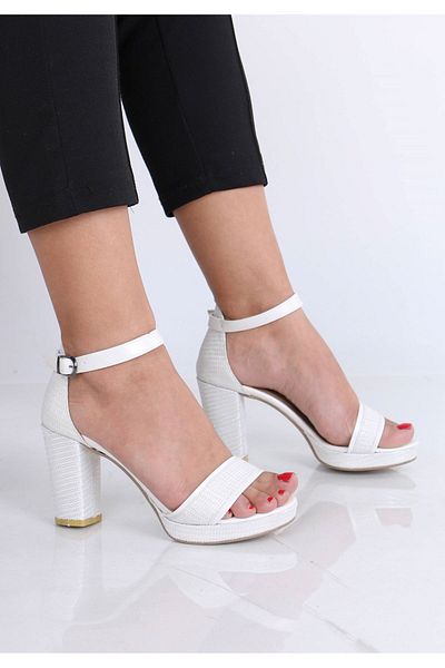 sefayol Evan White Platform Heeled Women's Shoes
