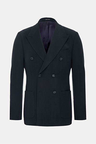 W Collection LACİVERT DÜĞMELİ YÜN CEKET