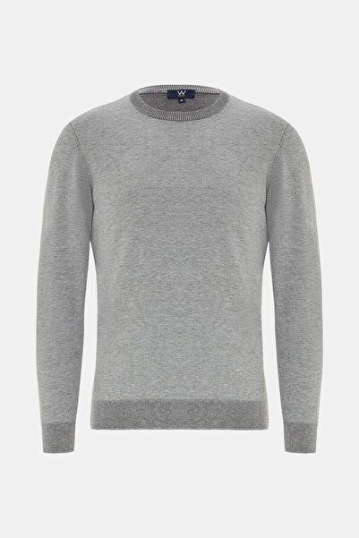 W Collection Gray Crew Neck Long Sleeve Sweater