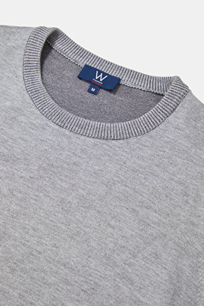 W Collection Gray Crew Neck Long Sleeve Sweater
