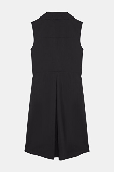W Collection Black Sleeveless Double Breasted Midi Dress