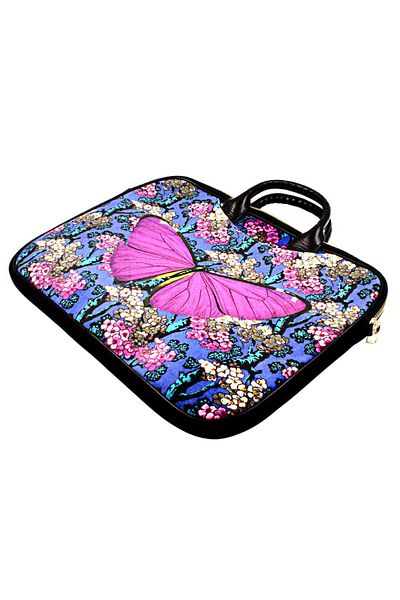 NO BRAND Geantă pentru laptop, colorată, pentru damă, din catifea, BUTTERFLY 14"