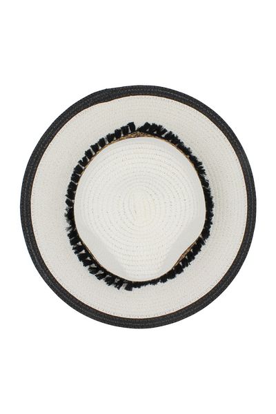 BM GİFT DESİGN Women's beach hat, white and black
