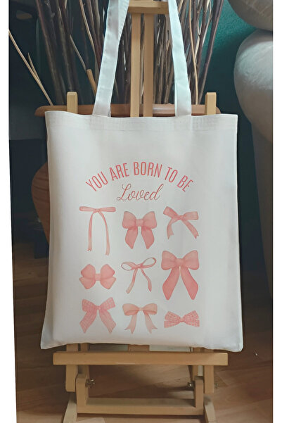 Cemira Bows Coquette Kurdeleler Y2K Retro Ham Bez Tote Bag Çanta, Pinterest Çanta