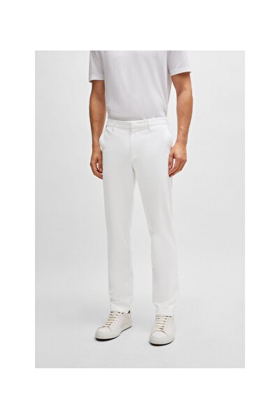 BOSS Esnek pamuklu gabardin dar kesim chinos pantolon