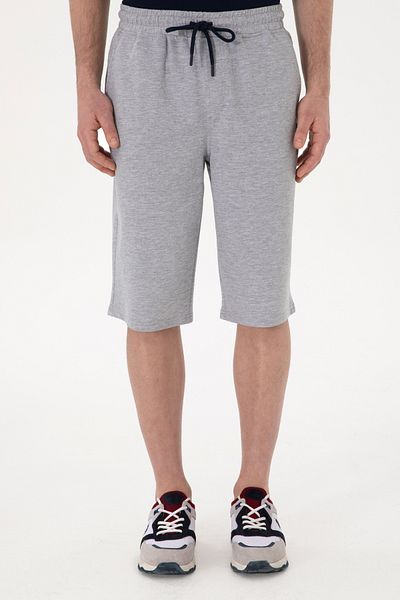 U.S. Polo Assn. Ανδρικό πλεκτό σορτς σε γκρι μελανζ 50298039 -VR086