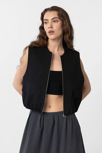 Antioch Black Oversize Women's Vest