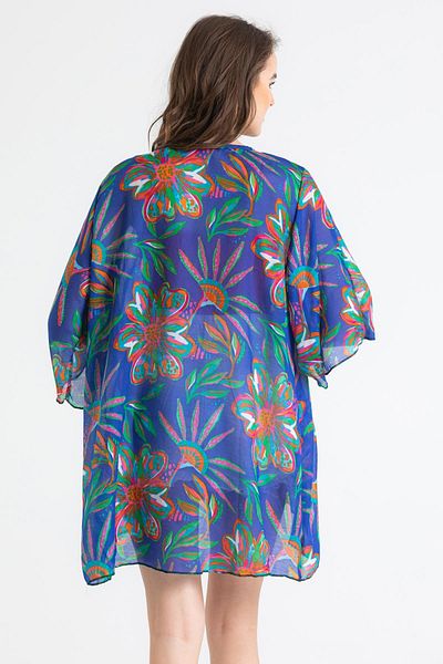 Eliş Şile Bezi Side Voile Summer Pareo Saks 6192