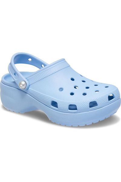 Crocs Papuci de damă cu platformă clasică Pearl Clog Blue