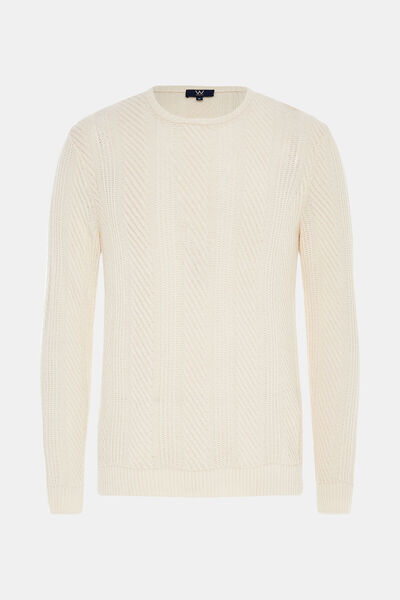 W Collection EKRU BİSİKLET YAKA UZUN KOLLU KAZAK