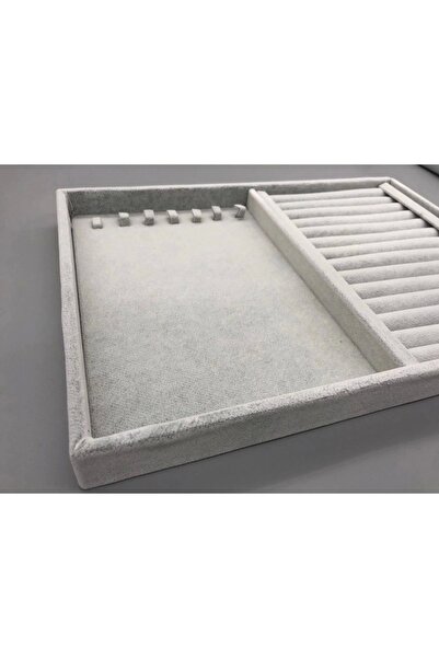 Genel Markalar Yeni Yerli Süet Gri Kolye-yüzük Sergileme Kutusu (AYDINDECOR)