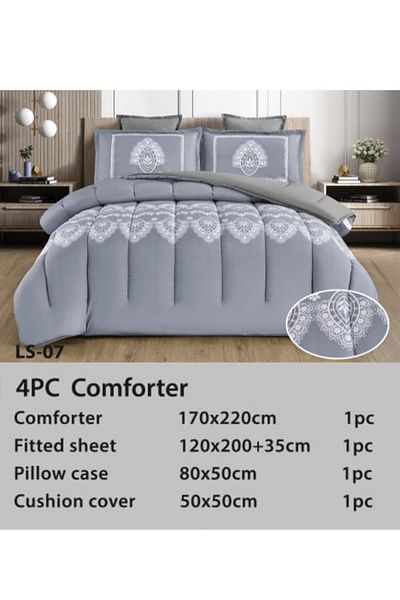 Moon Luxury 4 Piece Comforter Set Single (220x170cm) - Fits 120x200cm Bed