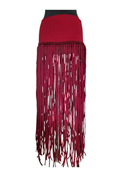 bi ters bi düz Long Tassel Pareo Skirt
