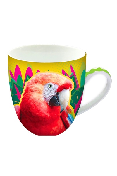 BM GİFT DESİGN Керамична чаша, Deluxebase, щампа на папагал, 440 мл, колекция...