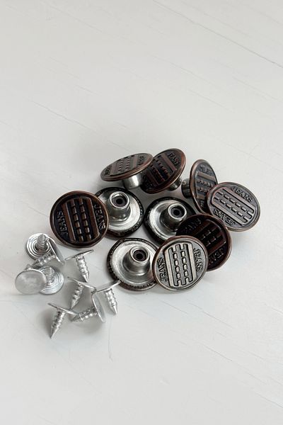 BERRİN AKSESUAR 17mm Bronze Color Fixed Jeans Denim Jacket Button