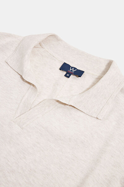 W Collection BEJ POLO YAKA UZUN KOLLU KAZAK