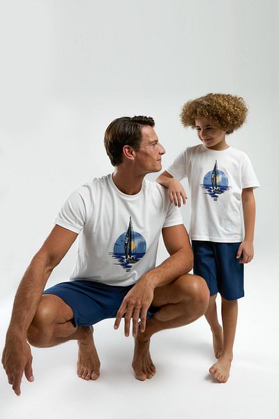 Arnetta Sailing Father Son Set, Father and Child Pajamas Priced Individually