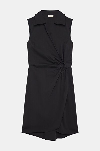 W Collection Black Sleeveless Double Breasted Midi Dress