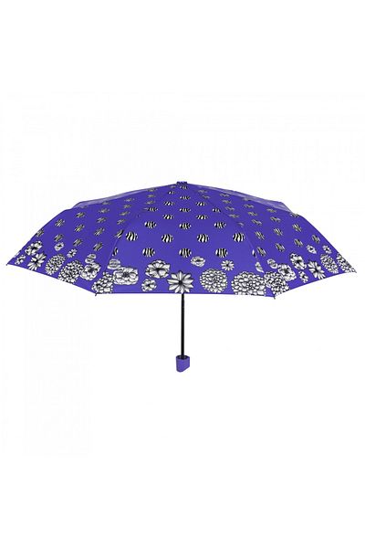 Perletti Umbrelă damă MINI manuală Perletti flori buline albastru