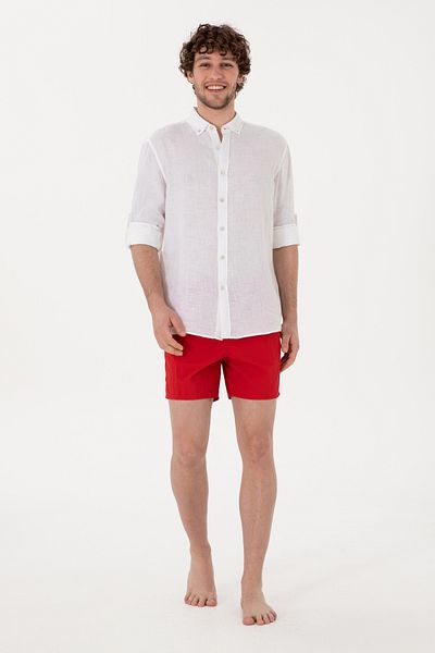 U.S. Polo Assn. Men's Red Swim Shorts 50300032 -Vr030