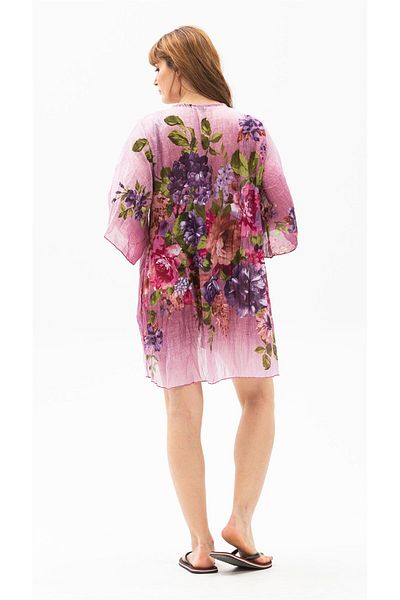 Eliş Şile Bezi Ροζ Side Voile Summer Pareo 6131