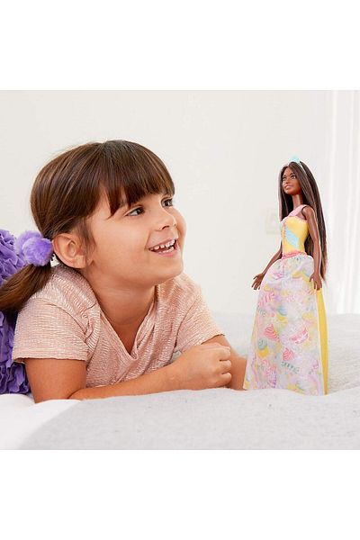 Barbie Dreamtopia Princess Doll, Approx 12-Inch Brunette with Pink Hairstreak Wearing Colorful Candy