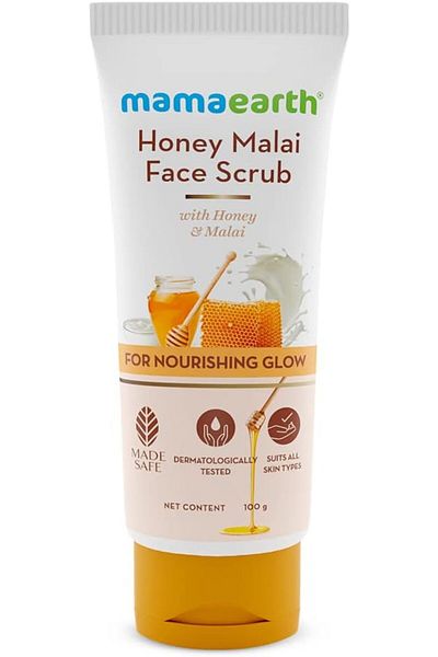 Mamaearth Honey Malai Face Scrub with Honey & Malai 100 gm