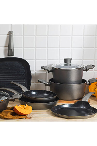 Ambition Tall pot with lid 24cm, 6.6L, Qualum Ceramic coating, Verso