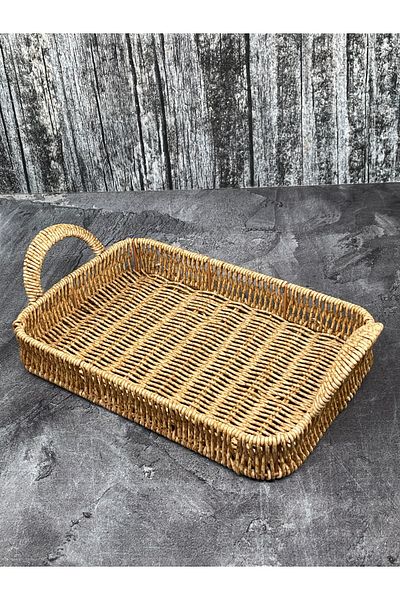 YzHome Only Small Size Rectangular Wicker Tray Serving Presentation Tray Organizer 30*20cm